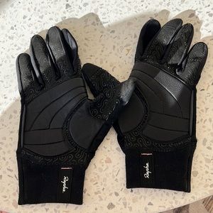 Rapha black winter cycling gloves size Large.  See photos.  Fabric imperfect.